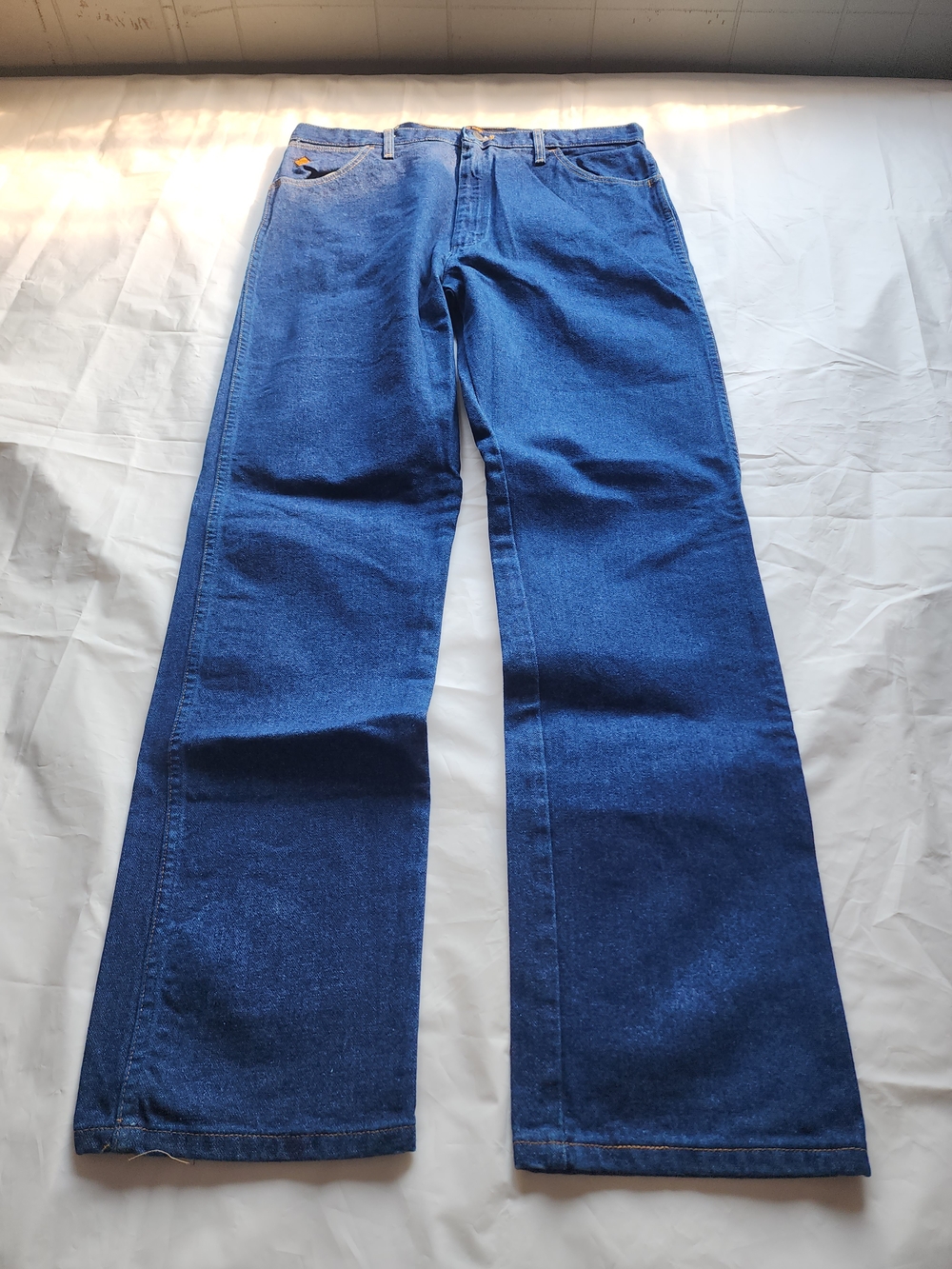 WRANGLER FR 13ORIGINAL FLAMW-RESISTANT BOOTCUT DENIM DARK BLUE JEANS SZ 38W/36
